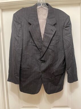Givenchy charcoal Gray Pinstripe Two-Button Suit Jacket
